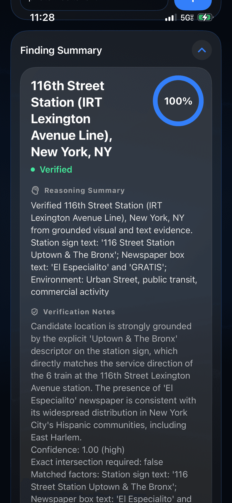 INFER verified location finding on iPhone